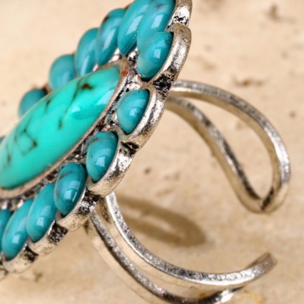 Silver Tone Bohemian Inspired Blossom Ring - Picture 4 of 6